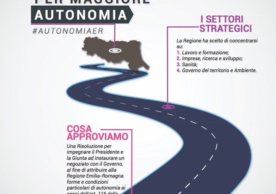 L’Emilia-Romagna chiede maggiore autonomia