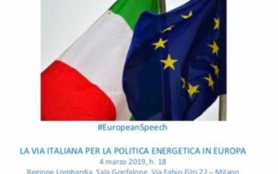 Energia, a Milano il seminario “La via italiana per la politica energetica in Europa”
