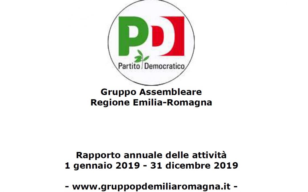 Report attività assembleare del Gruppo PD nel 2019