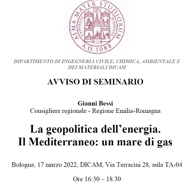 La geopolitica dell’energia. Il Mediterraneo: un mare di gas